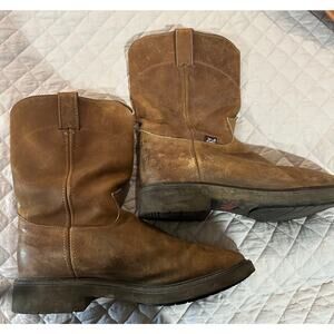 Justin 4760 Men's Brown Round Toe Leather Mid Calf Work Boots
Size 11